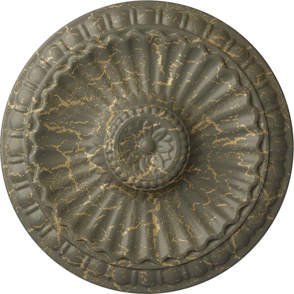 Ekena Millwork Linus Ceiling Medallion, Hand-Painted Witch Hazel Crackle, 11 1/4"OD x 1 1/8"P CM11LIWHC - main